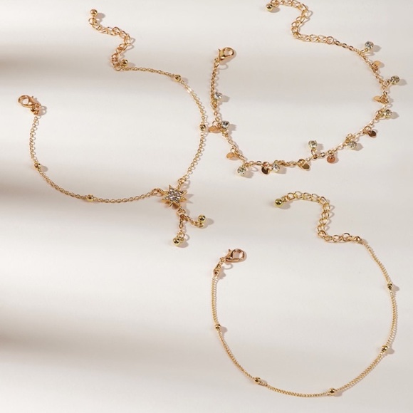 ‼️2 for $15‼️🔥 ✨Gold 3 Layer Bracelets/Anklets✨ - Picture 3 of 3